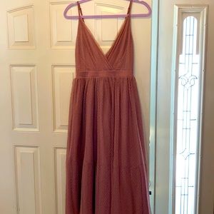 Elegant Express textured Cinder Rose long dress!!